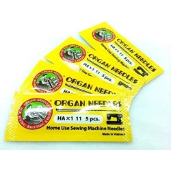 Original Organ Needles 4packs , Ha * 11 No. Works With All Automatic Home Use Machine Needles ( Usha / Singer / Brother)