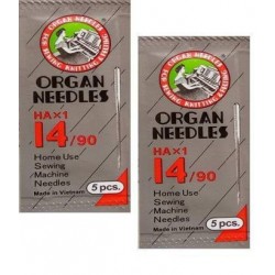 Original Organ Needles NO HA 14 (2 Packs, 10 Needles ) ( Usha / Singer / Brother)