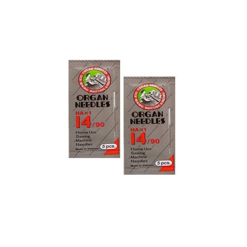 Original Organ Needles NO HA 14 (2 Packs, 10 Needles ) ( Usha / Singer / Brother) Original Organ Needles NO HA 14 (2 Packs, 10 Needles ) ( Usha / Singer / Brother)
