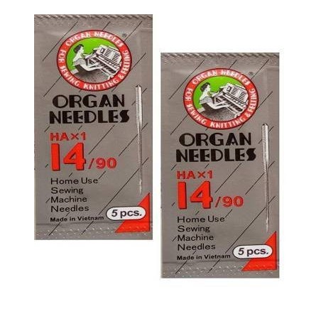 Original Organ Needles NO HA 14 (2 Packs, 10 Needles ) ( Usha / Singer / Brother)