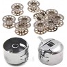 Mancloem Metal Sewing Machine Bobbins (Multicolour, 10 Bobbins and 1 Bobbin Case)