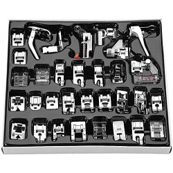 SYGA Home Professional Sewing Machine Presser Feet Kit (Set Of 32 Silver)