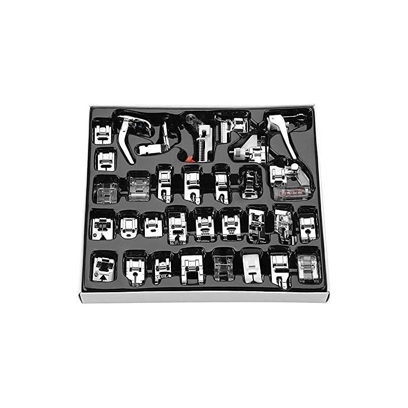 SYGA Home Professional Sewing Machine Presser Feet Kit (Set Of 32 Silver)