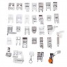 Imported 32 Sewing Machine Presser Foot Kit fit for Brother Singer Janome (Silver)