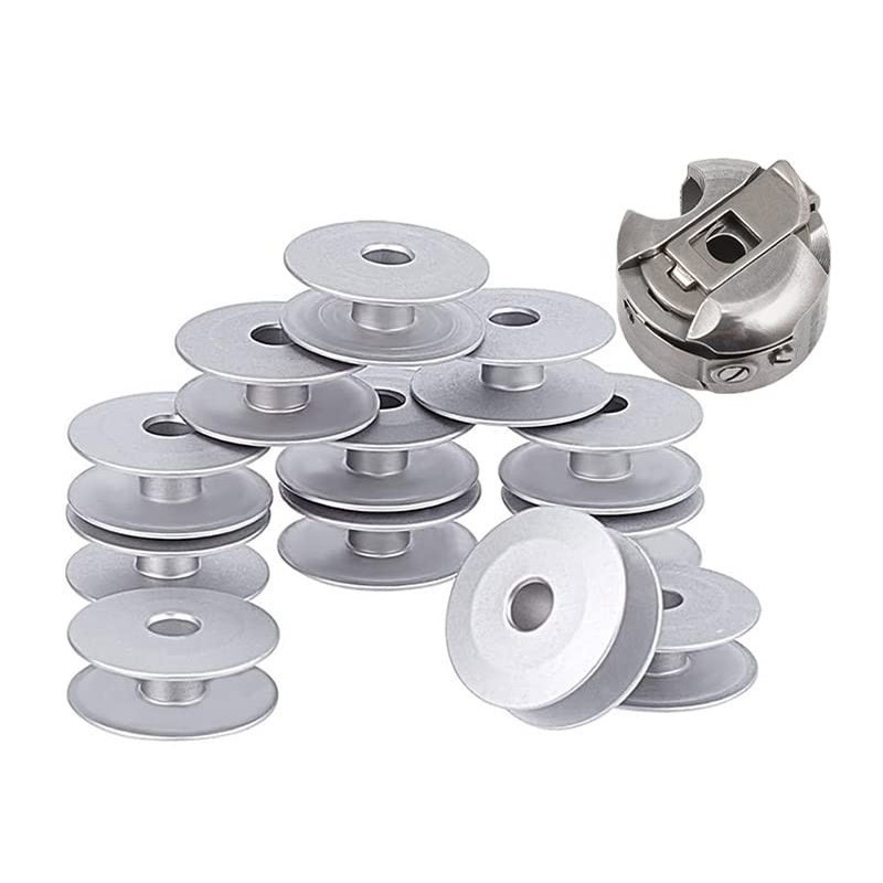2pcs Bobbin Case with 12pcs Aluminum Bobbins for Tailor, High Industrial Sewing Machine and Umbrella Sewing Machine Parts✅