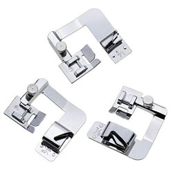 Boundless® 3Pcs Household Hemming Cloth Strip Presser Foot Sewing Machine Parts Hemmer Foot Rolled Hem Foot Knitting