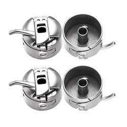 Metal Sewing Bobbin Case for All Type of Sewing Machines Suitable for One Side Flat Needle Machines (Silver) -3 Piece