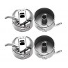 Metal Sewing Bobbin Case for All Type of Sewing Machines Suitable for One Side Flat Needle Machines (Silver) -3 Piece